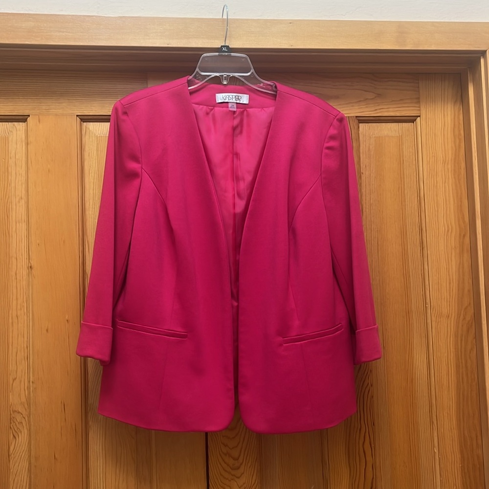 Kasper Women's 2 piece dress and Blazer. Fuchsia and black - Picture 5 of 7